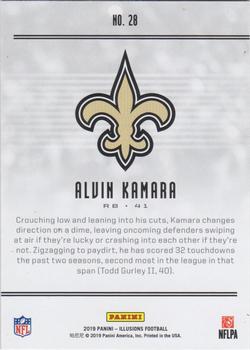2019 Panini Illusions - Trophy Collection Red #28 Alvin Kamara Back