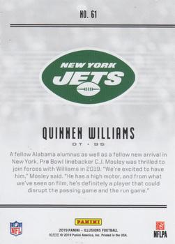 2019 Panini Illusions - Trophy Collection Red #61 Quinnen Williams Back