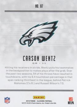 2019 Panini Illusions - Trophy Collection Red #87 Carson Wentz Back