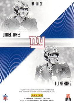 2019 Panini Illusions - Rookie Idols Dual Memorabilia #RI-DE Daniel Jones / Eli Manning Back