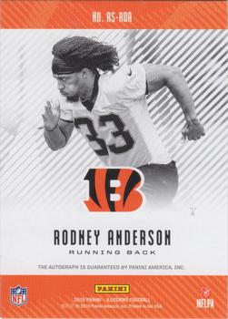 2019 Panini Illusions - Rookie Signs Orange #RS-ROA Rodney Anderson Back