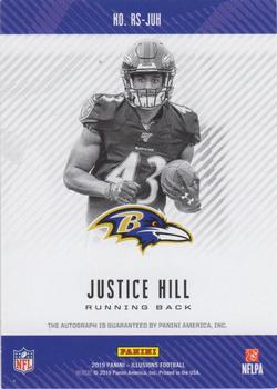 2019 Panini Illusions - Rookie Signs Bronze #RS-JUH Justice Hill Back