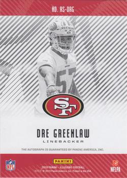 2019 Panini Illusions - Rookie Signs Green #RS-DRG Dre Greenlaw Back
