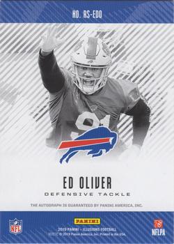 2019 Panini Illusions - Rookie Signs Green #RS-EDO Ed Oliver Back