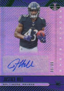 2019 Panini Illusions - Rookie Signs Green #RS-JUH Justice Hill Front