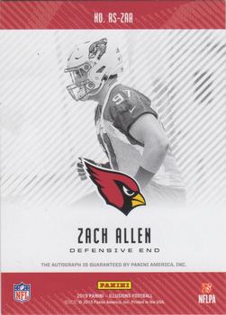 2019 Panini Illusions - Rookie Signs Green #RS-ZAA Zach Allen Back