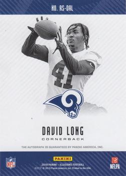 2019 Panini Illusions - Rookie Signs Red #RS-DAL David Long Back