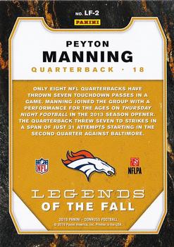 2019 Donruss - Legends of the Fall Red #LF-2 Peyton Manning Back