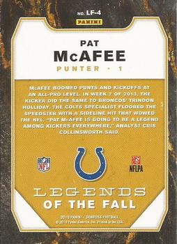 2019 Donruss - Legends of the Fall Red #LF-4 Pat McAfee Back