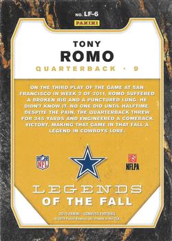 2019 Donruss - Legends of the Fall Red #LF-6 Tony Romo Back
