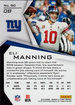 2019 Panini Rookies & Stars #80 Eli Manning Back