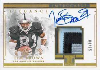 2019 Panini Impeccable - Elegance Retired Patch Autos Gold #ERPA-TB Tim Brown Front