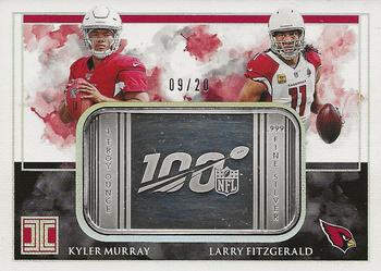 2019 Panini Impeccable - Silver NFL 100 Duals #NFLD-11 Larry Fitzgerald / Kyler Murray Front