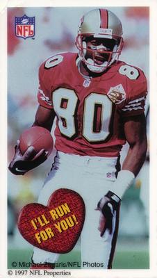 1997 Cleo Quarterback Club Valentines Window Clings #NNO Jerry Rice Front