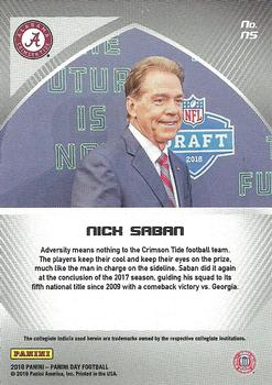 2018 Panini Day Kickoff - NFL Draft Red Carpet #NS Nick Saban Back