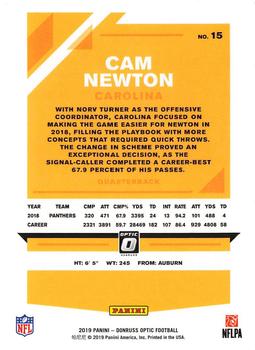 2019 Donruss Optic #15 Cam Newton Back