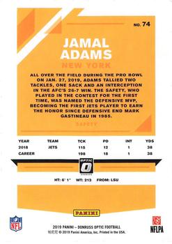 2019 Donruss Optic #74 Jamal Adams Back