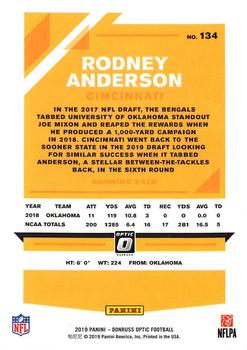2019 Donruss Optic #134 Rodney Anderson Back