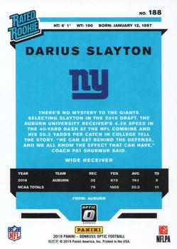 2019 Donruss Optic #188 Darius Slayton Back