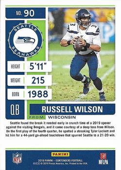 2019 Panini Contenders #90 Russell Wilson Back