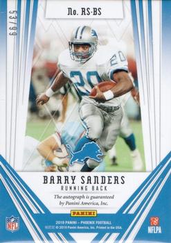 2019 Panini Phoenix - Retired Signatures #RS-BS Barry Sanders Back