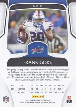 2019 Panini Limited #5 Frank Gore Back