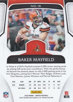 2019 Panini Limited #16 Baker Mayfield Back