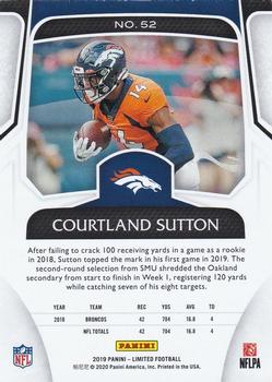 2019 Panini Limited #52 Courtland Sutton Back
