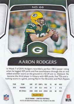 2019 Panini Limited #66 Aaron Rodgers Back