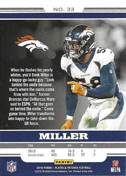2019 Panini Plates & Patches #33 Von Miller Back
