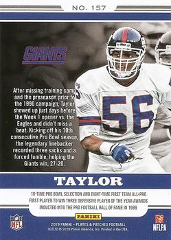 2019 Panini Plates & Patches #157 Lawrence Taylor Back