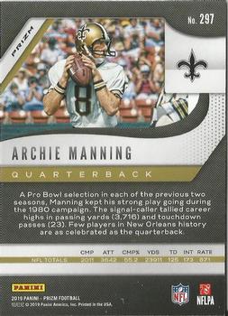 2019 Panini Prizm - Red #297 Archie Manning Back