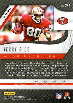 2019 Panini Prizm - Red Shimmer #287 Jerry Rice Back