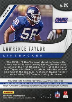 2019 Panini Prizm - Red Shimmer #293 Lawrence Taylor Back