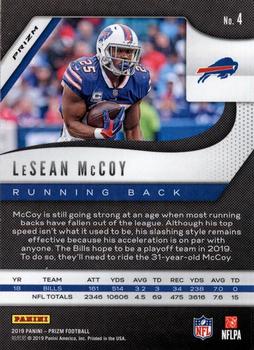 2019 Panini Prizm - Red White and Blue #4 LeSean McCoy Back