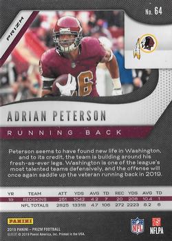 2019 Panini Prizm - Red White and Blue #64 Adrian Peterson Back
