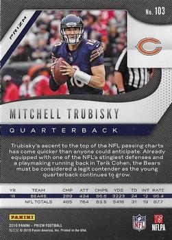 2019 Panini Prizm - Red White and Blue #103 Mitchell Trubisky Back