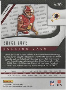 2019 Panini Prizm - Red White and Blue #325 Bryce Love Back