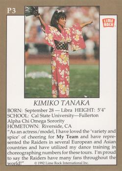 1992 Lime Rock Pro Cheerleaders - Promos Lime Rock Logo #P3 Kimiko Tanaka Back