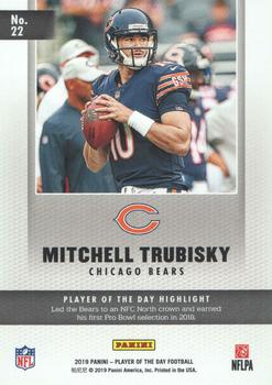 2019 Panini Player of the Day #22 Mitchell Trubisky Back
