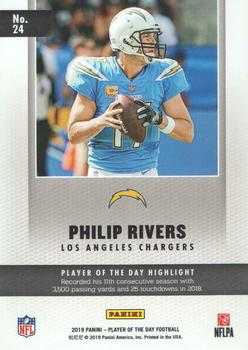 2019 Panini Player of the Day #24 Philip Rivers Back