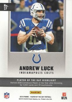 2019 Panini Player of the Day #27 Andrew Luck Back