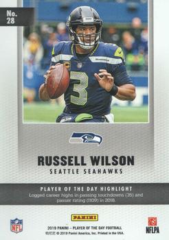 2019 Panini Player of the Day #28 Russell Wilson Back