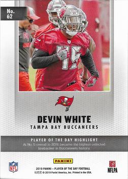2019 Panini Player of the Day #62 Devin White Back