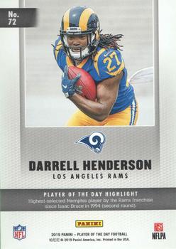 2019 Panini Player of the Day #72 Darrell Henderson Back