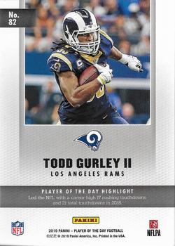 2019 Panini Player of the Day #82 Todd Gurley II Back