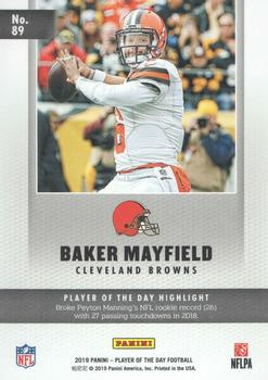 2019 Panini Player of the Day #89 Baker Mayfield Back