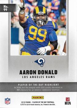 2019 Panini Player of the Day #99 Aaron Donald Back