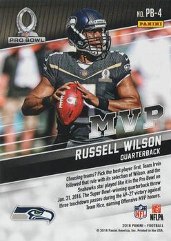 2018 Panini - Pro Bowl MVP #PB-4 Russell WIlson Back