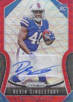2019 Panini Prizm - Rookie Autographs Prizm Red Wave #335 Devin Singletary Front